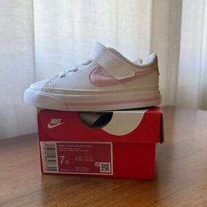 Nike Kids Court Legacy Sneakers - White and Pink